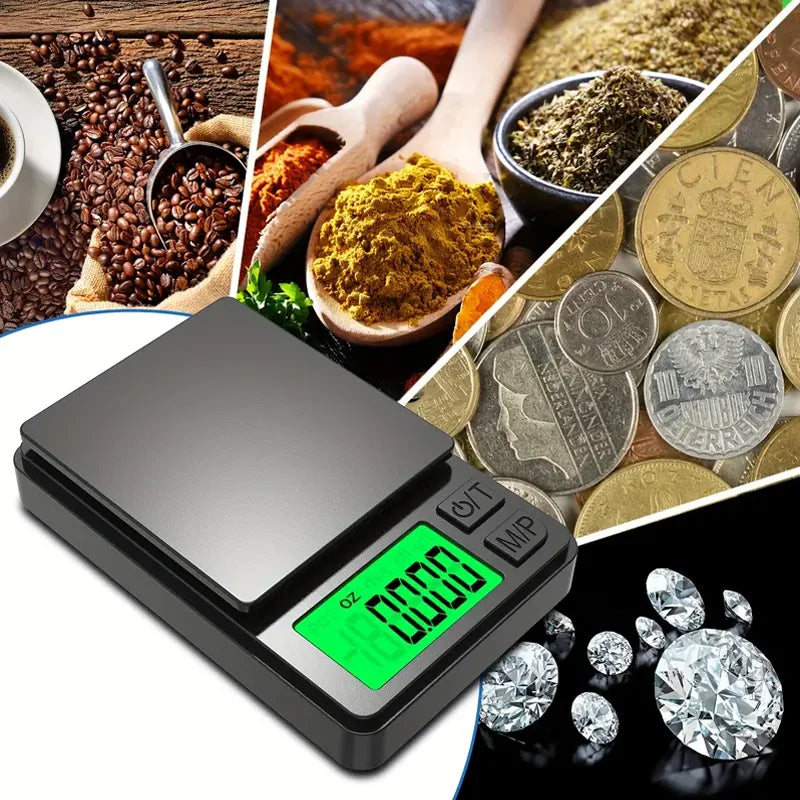 Digitale Precisieweegschaal Tot 1000g Zakformaat Kookweegschaal Juwelierweegschaal 0,1g Nauwkeurig Compact | Sulvida
