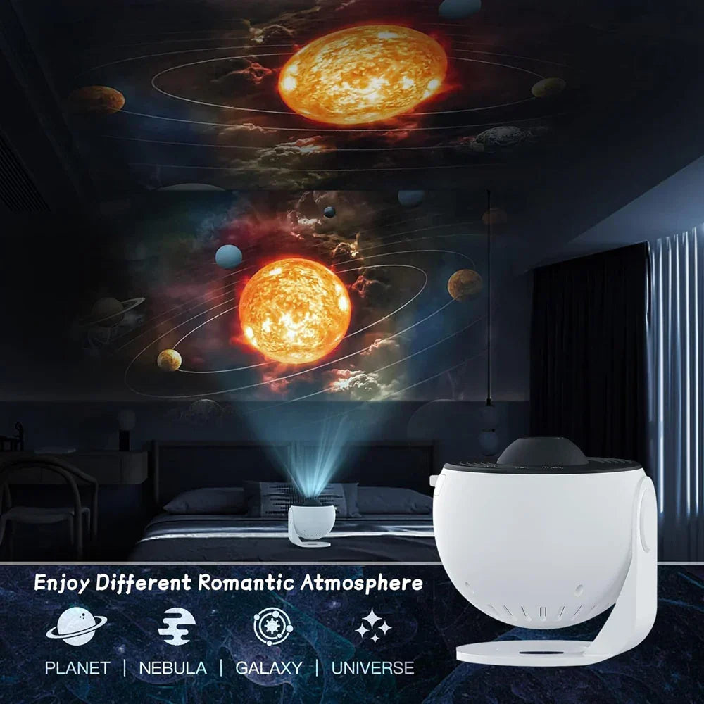 Projecteur ciel étoilé rotatif à 360°, veilleuse galaxie, éclairage d’ambiance spatial pour chambre d’enfant et chambre à coucher | Sulvida