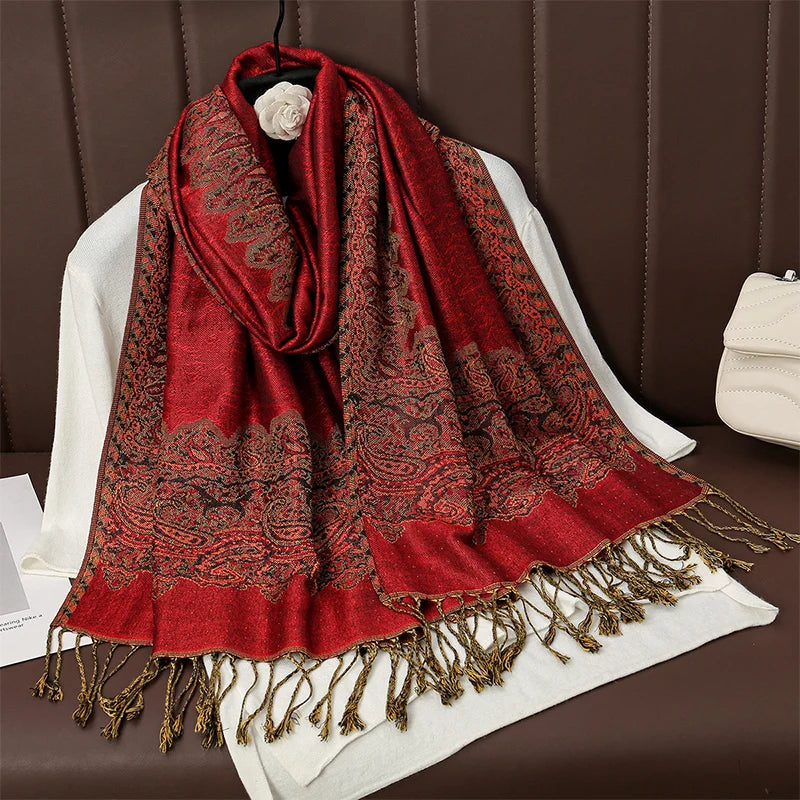 Kasjmier-gevoel Dames Sjaal 70×190 cm Polyester Warme Herfst Winter Omslagdoek Fashion Stola Accessoire | Sulvida