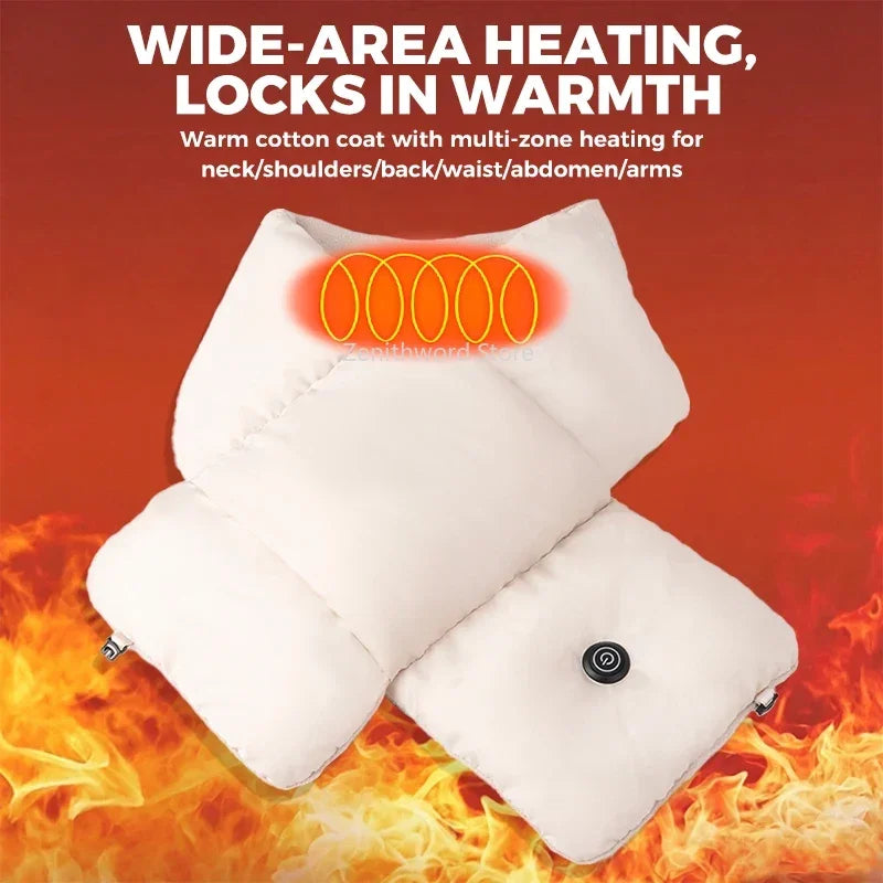 Verwarmde Neksjaal met USB Oplaadbare Batterij Winteraccessoire voor Heren en Dames Outdoor Koud Weer | Sulvida