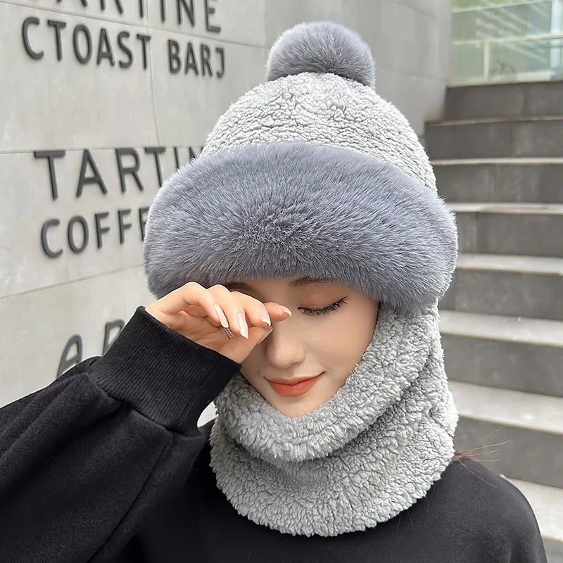 Warme Dikke Muts Sjaal Set voor Dames – Pluizig Winteraccessoire Veelzijdig Design Gebreide Muts en Sjaal | Sulvida