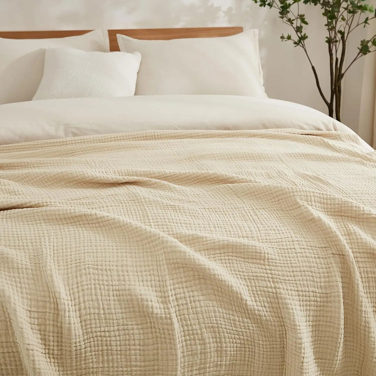 Mousseline Deken 100% Katoen Tweepersoons Gauze Plaid Bank Bed Zacht Ademend Woonkamer Slaapkamer 150x200 | Sulvida