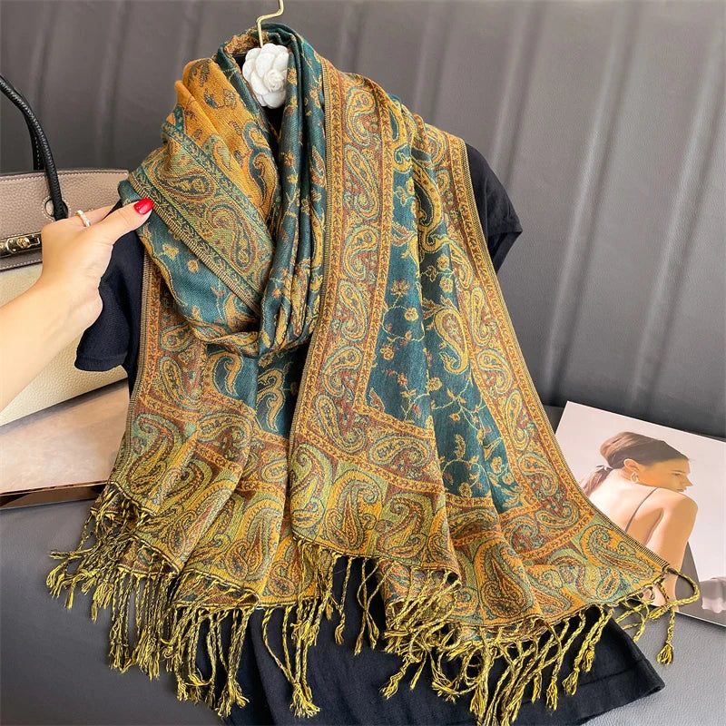 Kasjmier-gevoel Dames Sjaal 70×190 cm Polyester Warme Herfst Winter Omslagdoek Fashion Stola Accessoire | Sulvida