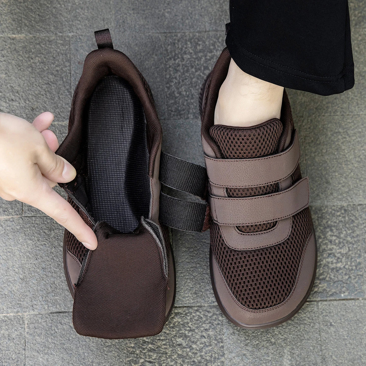 Orthopedische Wandelschoenen Extra Breed Klittenband Diabetische Voeten Verstelbaar Comfortabel Dames Heren | Sulvida