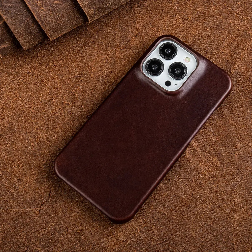 Étui pour iPhone en cuir de vache véritable, professionnel, haut de gamme, fait main, fermeture magnétique, porte-cartes, protection | Sulvida
