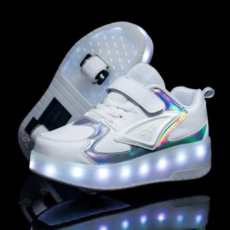 LED Wieltjesschoenen voor Kinderen met Verlichte Wieltjes en Klittenband | Sulvida