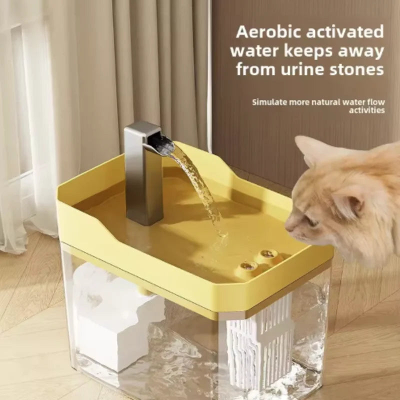Drinkfontein voor Katten met Circulatiepomp en Filter - Transparant Design - Stil Veilig Watervoorziening | Sulvida