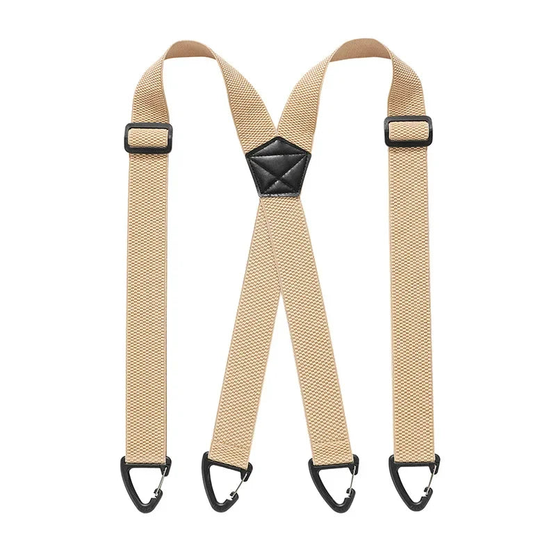 Bretelles pour homme en X réglables, clips métalliques, largeur 3,5 cm, noir, blanc, bleu marine, gris foncé, kaki, marron, élégantes | Sulvida