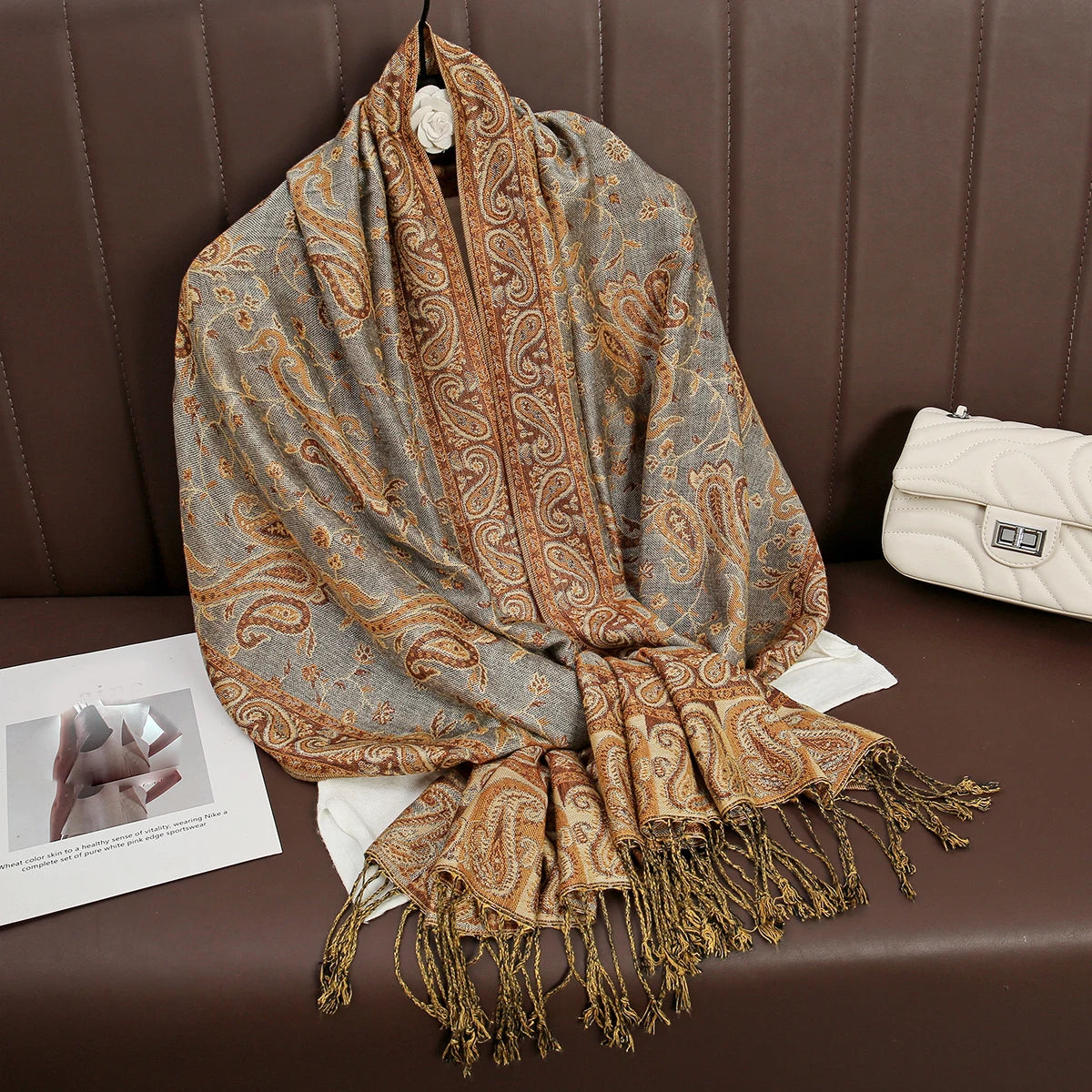 Kasjmier-gevoel Dames Sjaal 70×190 cm Polyester Warme Herfst Winter Omslagdoek Fashion Stola Accessoire | Sulvida