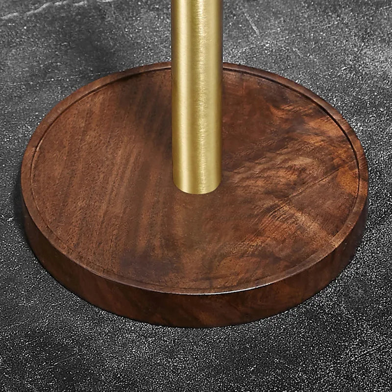 Keukenrolhouder Notenhout Geborsteld Messing Staand Design Handdoekhouder Keukenaccessoire Luxe Keuken | Sulvida
