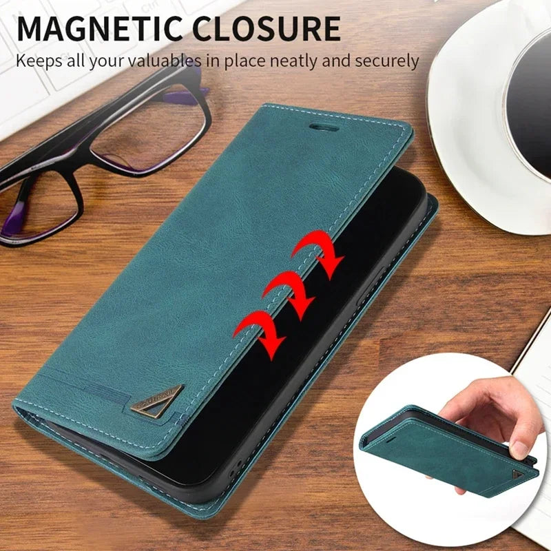 Portemonnee Telefoonhoesje Leer met Kaarthouder voor Samsung Galaxy A-Serie Magnetische Sluiting Flip | Sulvida