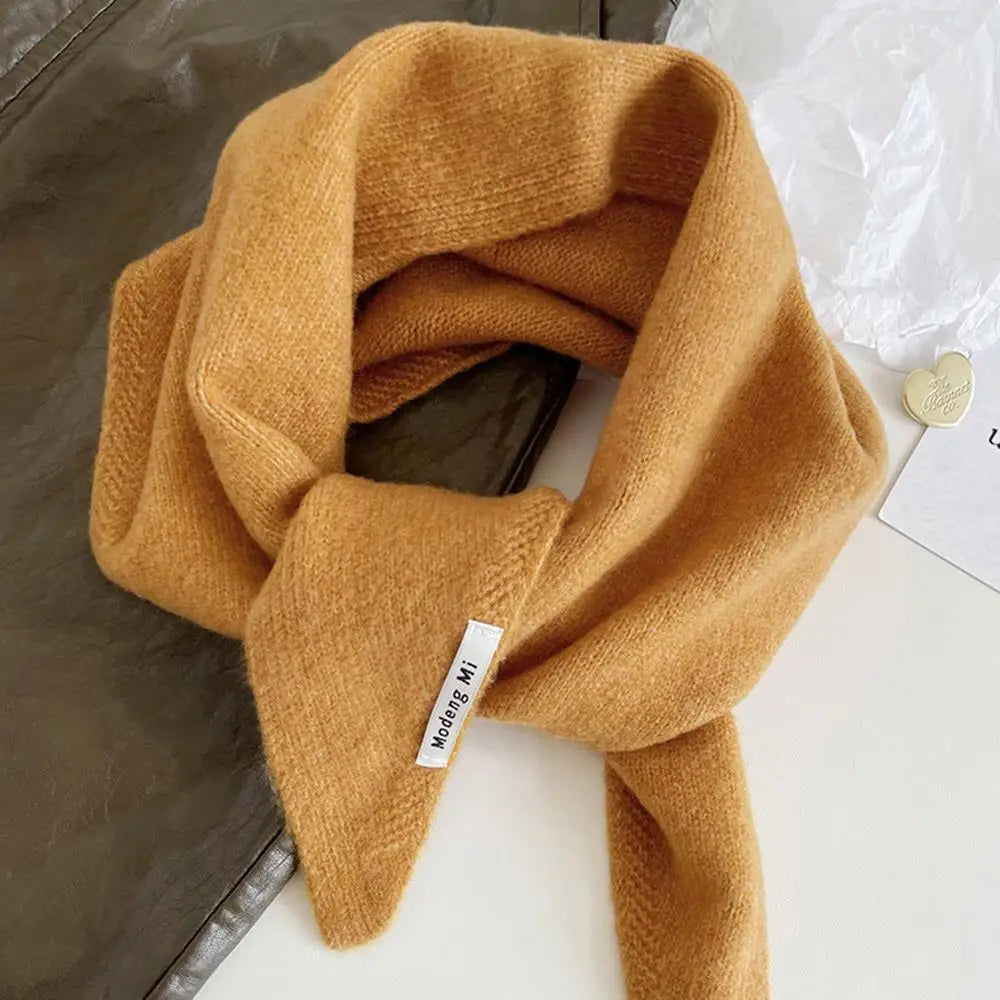Driehoekige Wollen Sjaal Dames Gebreid Warm Omslagdoek Effen Halsdoek Schoudersjaal Winter Herfst Stijlvol | Sulvida