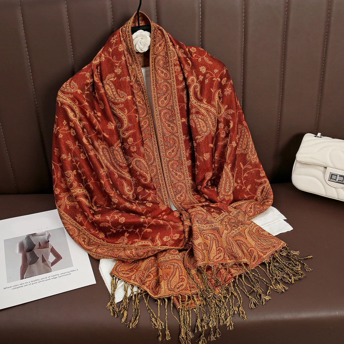 Kasjmier-gevoel Dames Sjaal 70×190 cm Polyester Warme Herfst Winter Omslagdoek Fashion Stola Accessoire | Sulvida