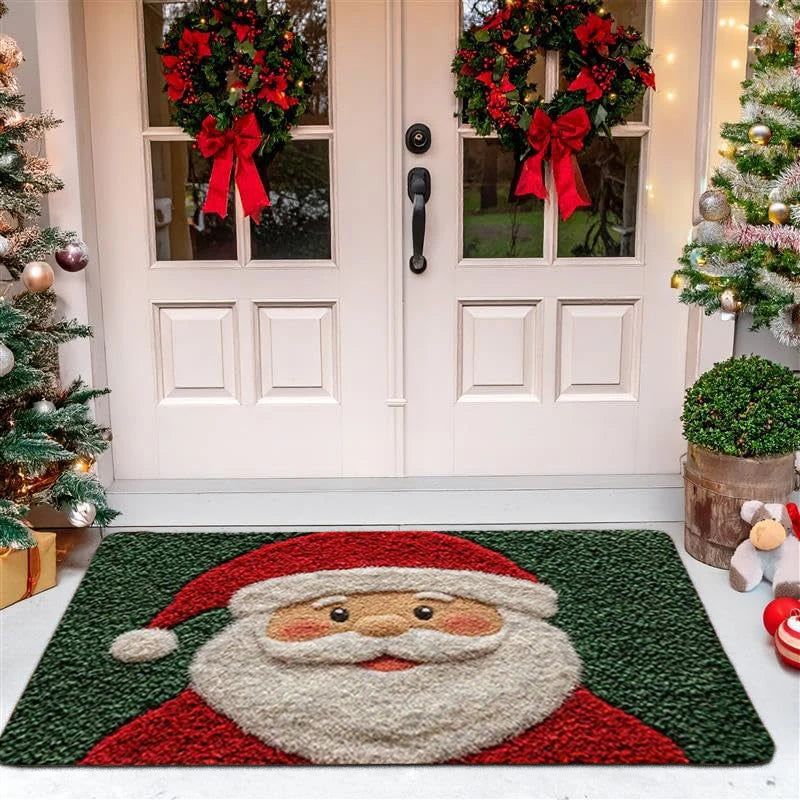 Kerstdeurmat Vrolijk Kerstfeest Antislip Polyester Binnendecoratie Kerstman Feestelijke Entree Mat Huis | Sulvida