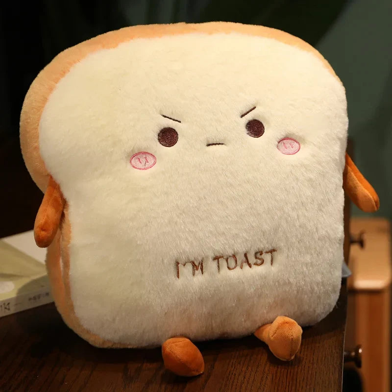Pluche Handwarmer Kussen Toast Brood Vorm Zacht Knuffelkussen Warmtekussen voor Koude Handen Winters | Sulvida