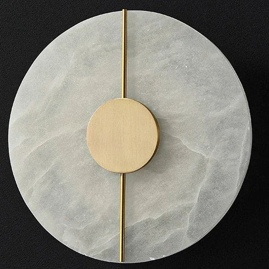 Ronde Wandlamp Natuursteen met Geïntegreerde LED Verlichting voor Slaapkamer Woonkamer Studeerkamer en Gang | Sulvida