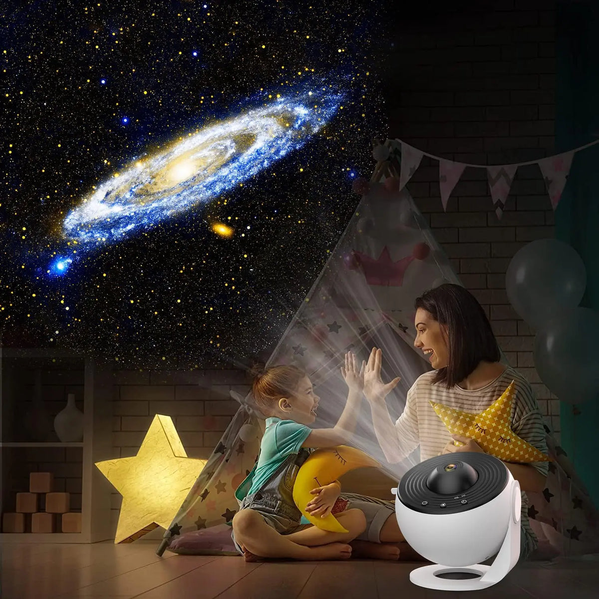 Projecteur ciel étoilé rotatif à 360°, veilleuse galaxie, éclairage d’ambiance spatial pour chambre d’enfant et chambre à coucher | Sulvida