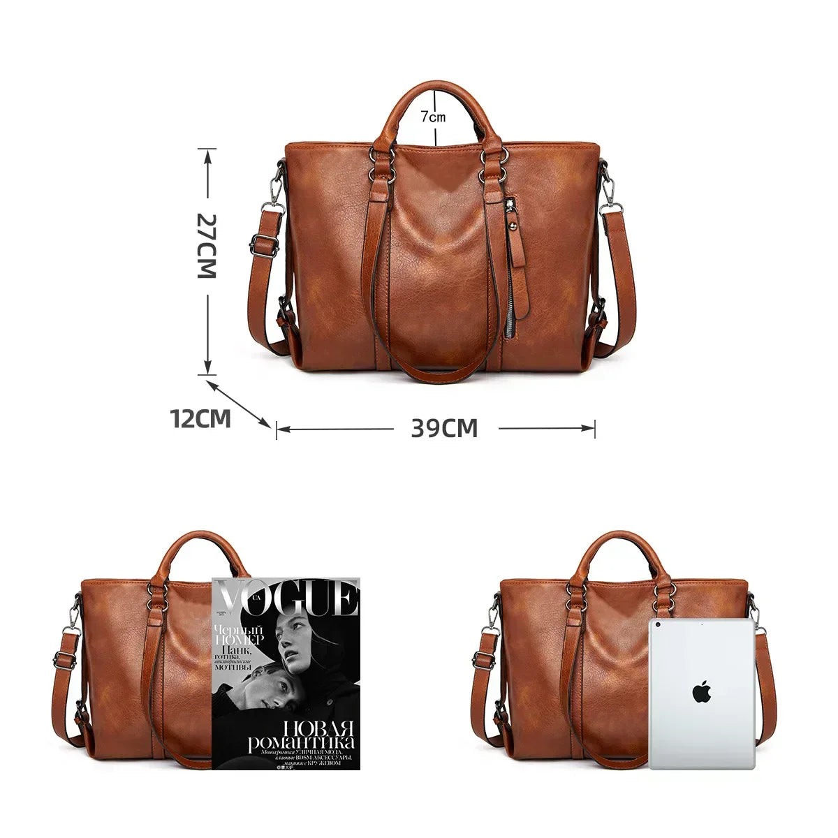 Leren Schoudertas Large Bruin Blauw Zwart Premium Draagtas Dames Dagelijkse Tas Handgemaakt Vintage Design | Sulvida