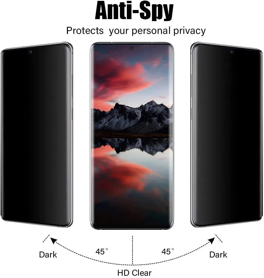 Protecteur d'écran de confidentialité Samsung Galaxy S23 Ultra Plus verre trempé film de protection anti-regard indiscret | Sulvida