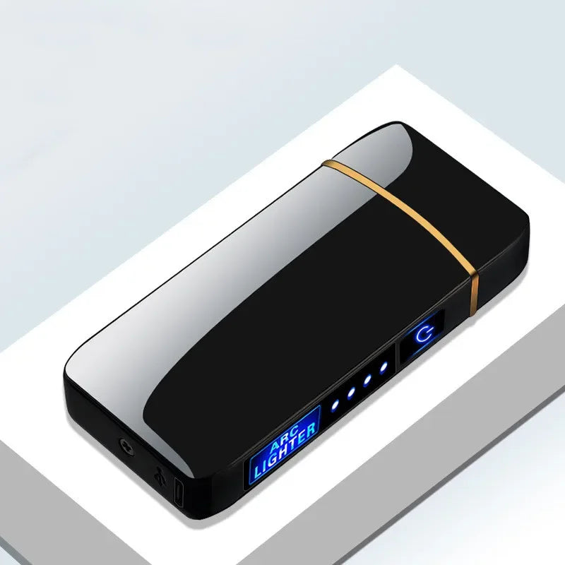 Oplaadbare plasma-aansteker met dubbele lichtboog USB windbestendig luxe metaal design kaarsen kachel | Sulvida