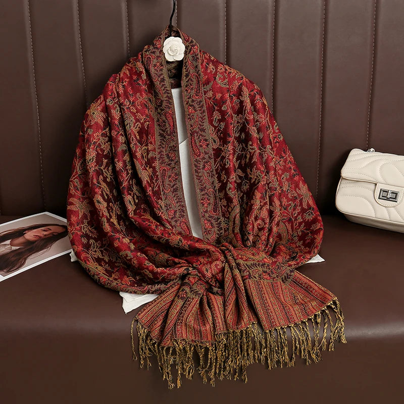 Kasjmier-gevoel Dames Sjaal 70×190 cm Polyester Warme Herfst Winter Omslagdoek Fashion Stola Accessoire | Sulvida