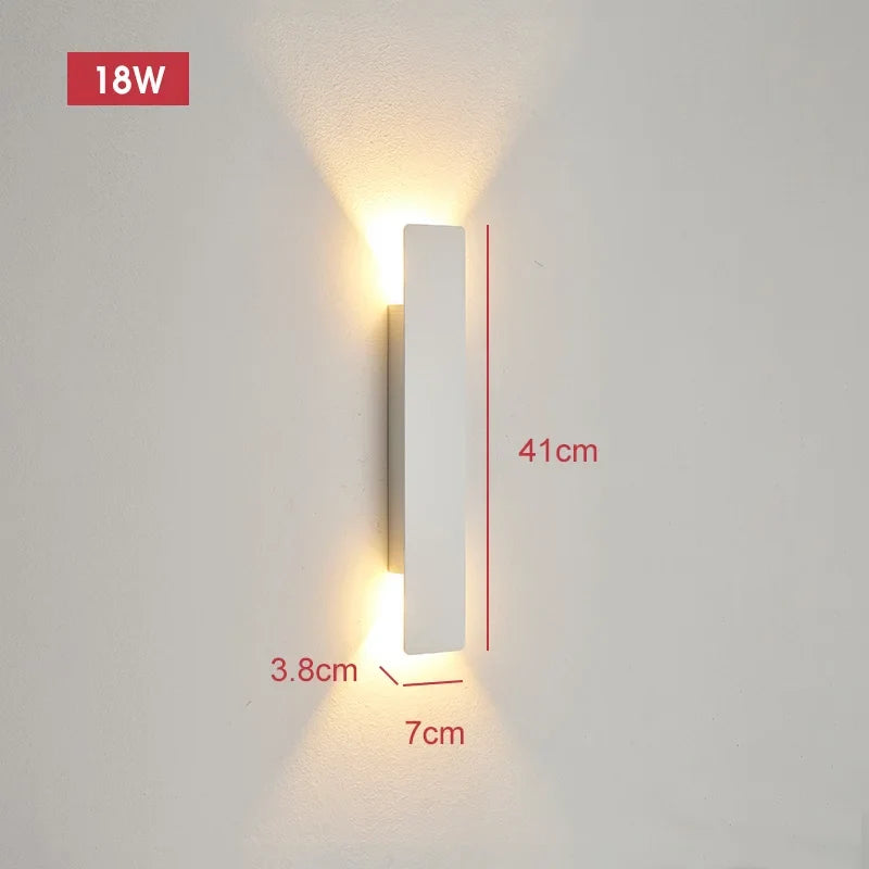 Applique extérieure LED 18W, aluminium noir, étanche IP65, éclairage extérieur moderne, installation facile au jardin | Sulvida