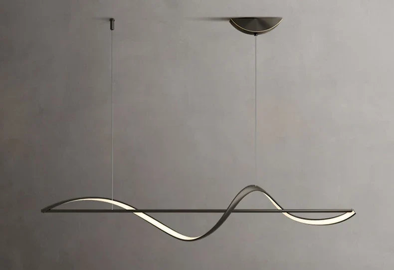 Spiraalvormige LED-hanglamp aluminium afwerking boven woonkamer eetkamer slaapkamer modern design sfeerverlichting | Sulvida