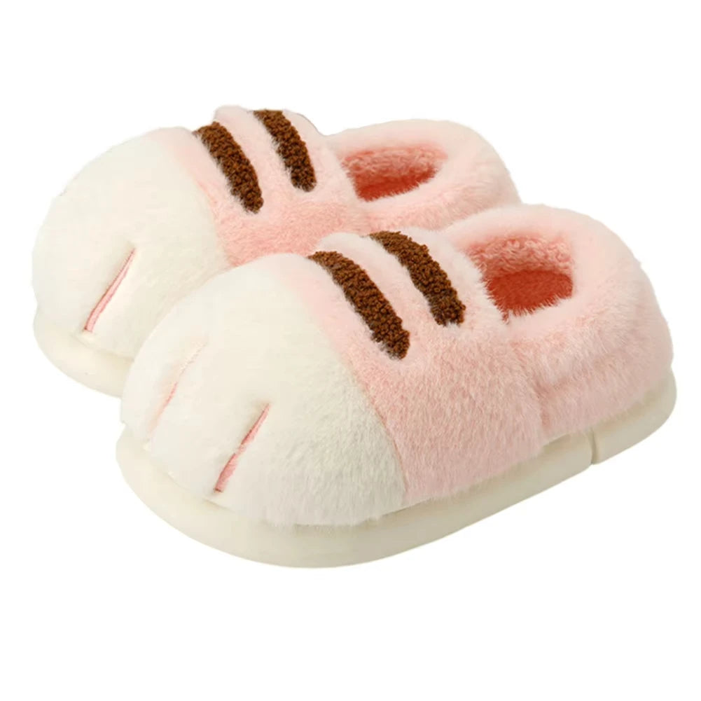Pluche pantoffels met kattenpootjes voor dames binnen buiten warme antislip slippers huisschoenen comfortabel | Sulvida