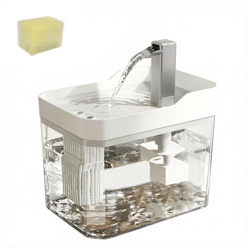 Drinkfontein voor Katten met Circulatiepomp en Filter - Transparant Design - Stil Veilig Watervoorziening | Sulvida