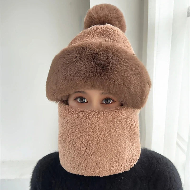 Warme Dikke Muts Sjaal Set voor Dames – Pluizig Winteraccessoire Veelzijdig Design Gebreide Muts en Sjaal | Sulvida