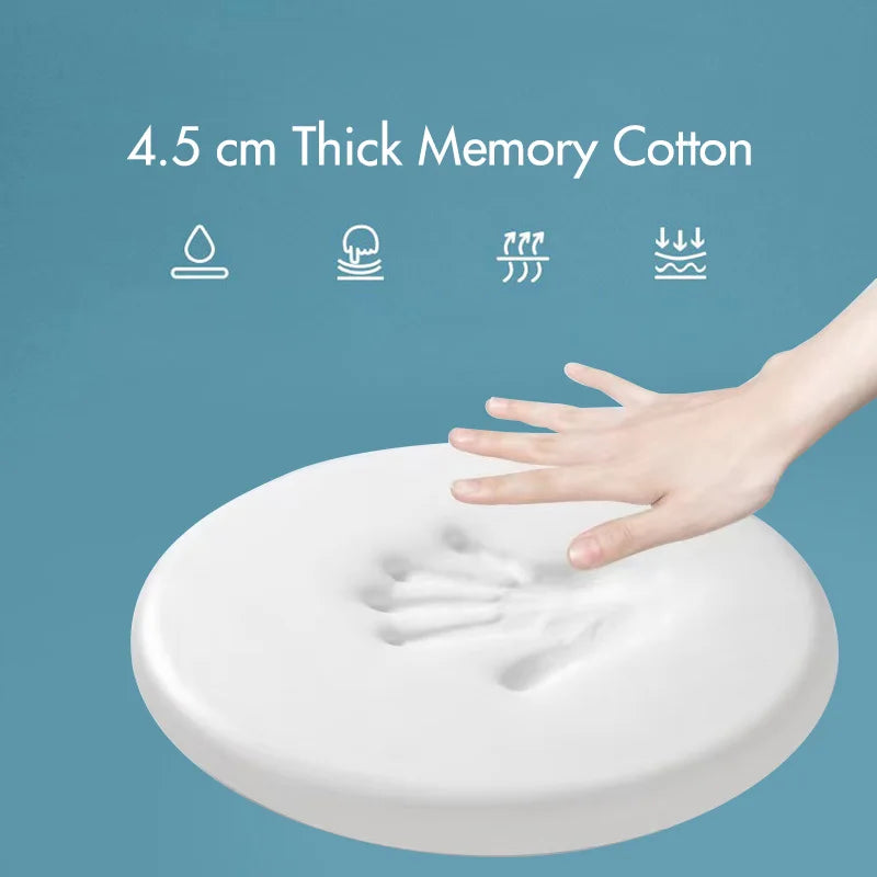 Rond Zitkussen met Memory Foam en Kunstleer 30-40 cm voor Eetkamerstoel Barkruk Bureaukruk Antislip Comfortabel | Sulvida