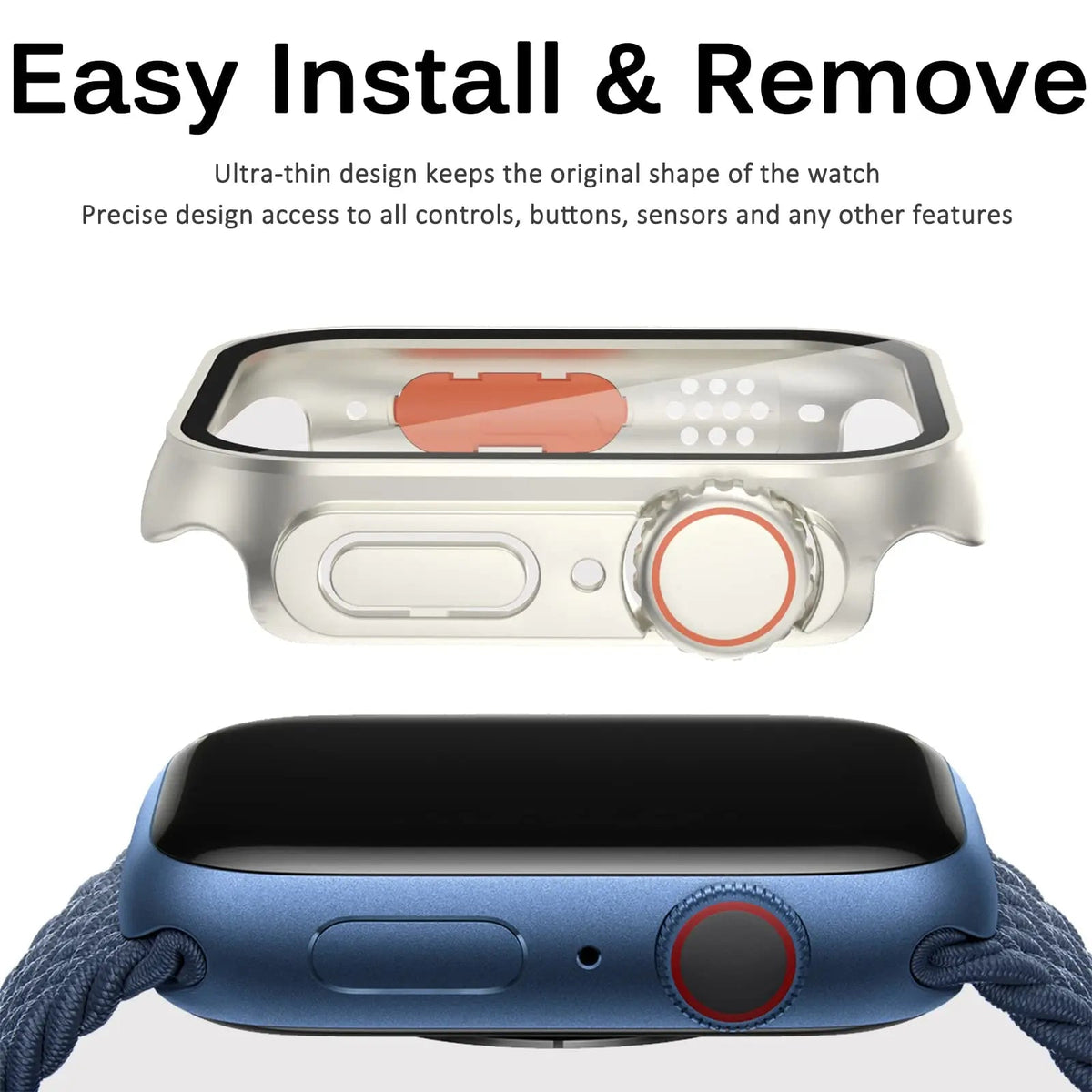 Coque de protection en verre trempé pour Apple Watch Series 7 8 SE 45mm 44mm 41mm 40mm, protection d’écran pour montre connectée | Sulvida