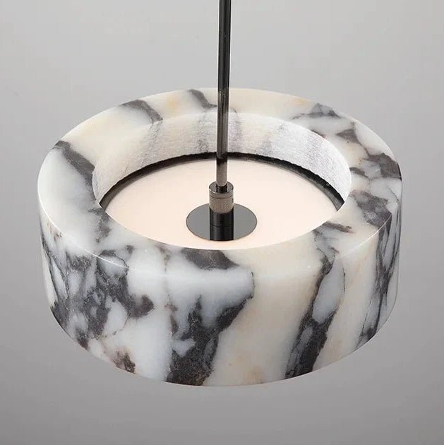 Hanglamp Marmer met IJzeren Fitting – Sfeervol LED Licht voor Slaapkamer Woonkamer Studeerkamer Eetkamer | Sulvida