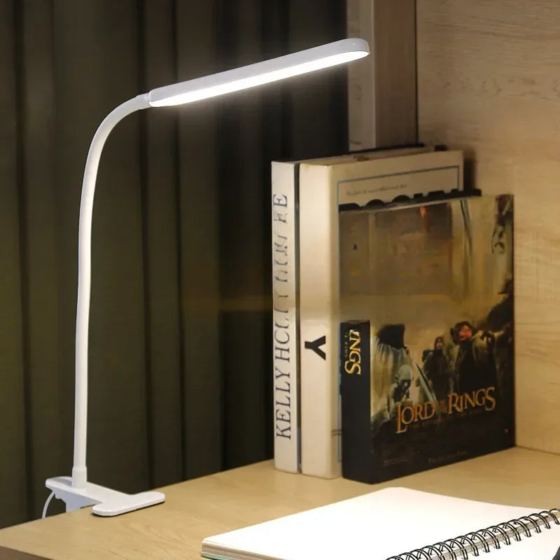 Verstelbare Klemlamp LED met Flexibele Hals Dimfunctie voor Bureau Lezen Nachtkastje Werken Studeren | Sulvida