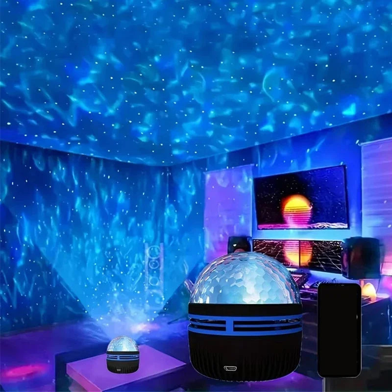 Sterrenhemel Projector met Muziek Synchronisatie & Afstandsbediening RGB Stemmingslicht USB Oplaadbaar 7,8 cm | Sulvida