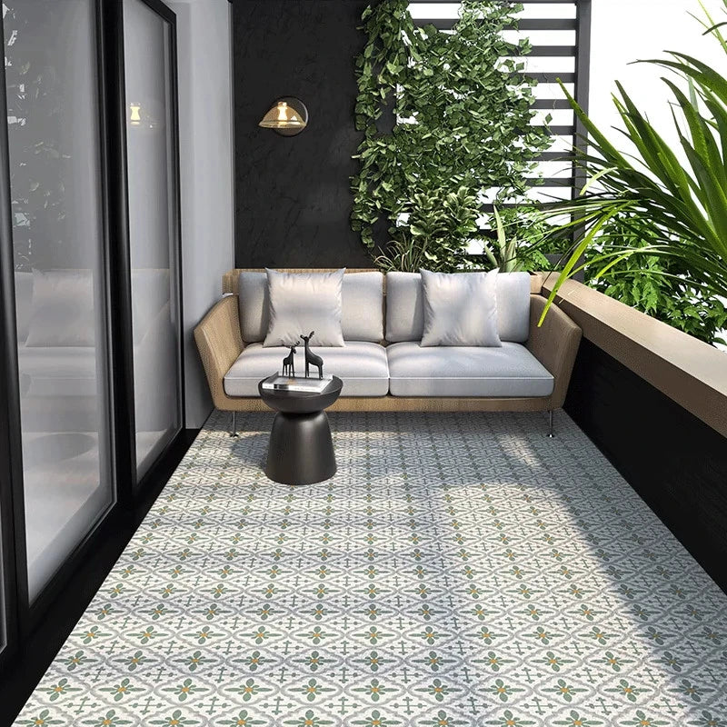 Antislip Vloerkleed PVC Leer 100x200 cm Wasbaar Binnentapijt Keuken Entree Woonkamer Geometrisch Design | Sulvida