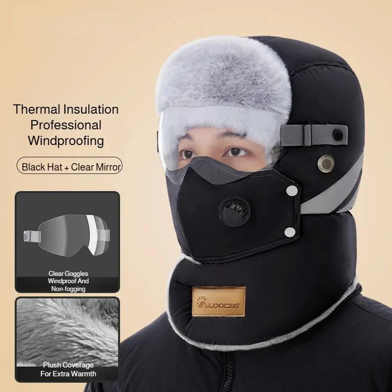 Thermische Wintermuts Volledige Gezichtsbescherming Afneembaar Masker Wandelen Fietsen Winddicht Ski | Sulvida