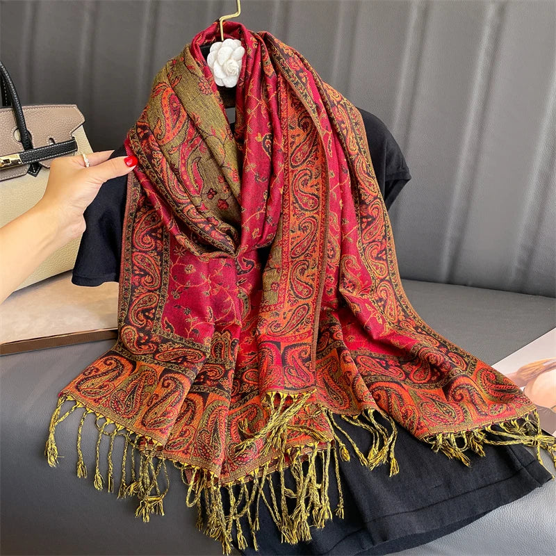 Kasjmier-gevoel Dames Sjaal 70×190 cm Polyester Warme Herfst Winter Omslagdoek Fashion Stola Accessoire | Sulvida