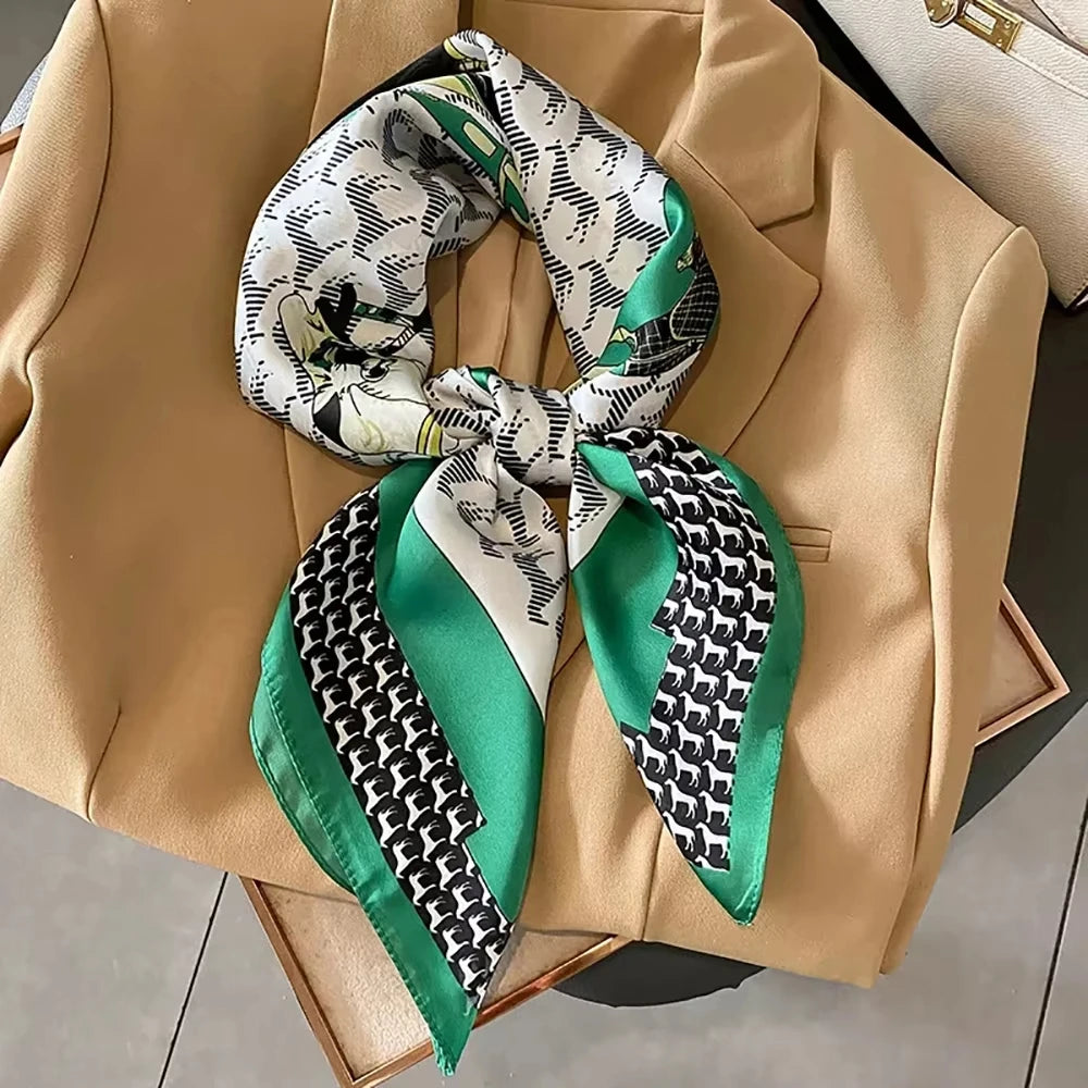Vierkante Zijden Sjaal 70x70 Dames Satijn Halsdoek Haarband Hoofddoek Bandana Multifunctioneel Stijlvol | Sulvida