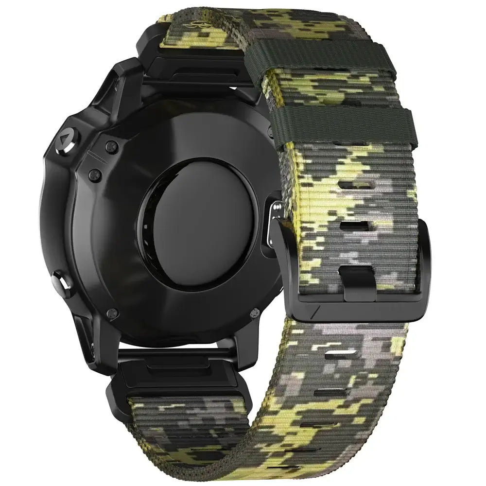 Bracelet de montre tactique en nylon - bracelet de remplacement durable QuickFit noir gris bleu kaki camouflage pour smartwatch | Sulvida