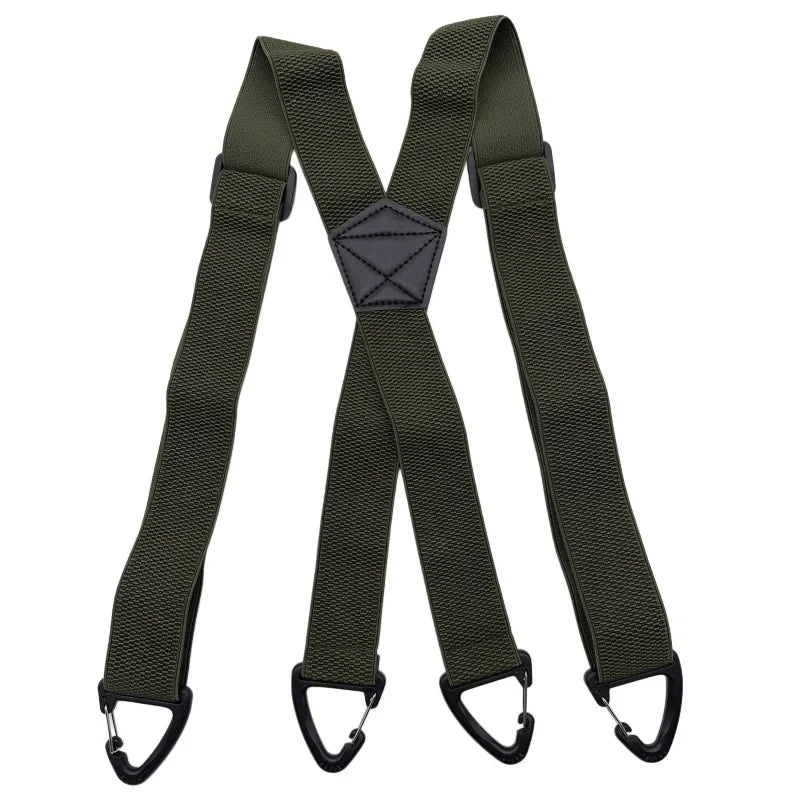 Bretelles pour homme en X réglables, clips métalliques, largeur 3,5 cm, noir, blanc, bleu marine, gris foncé, kaki, marron, élégantes | Sulvida