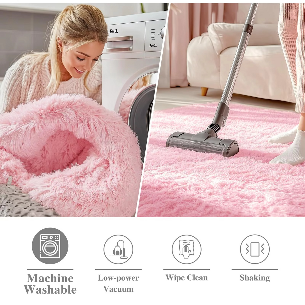 Ronde Shaggy Hoogpooltapijt Ø150cm Zacht Vloerkleed Antislip Woonkamer Slaapkamer Kinderkamer Decoratie | Sulvida