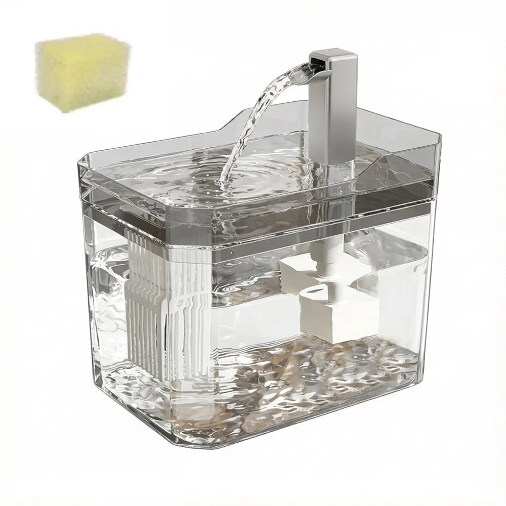 Drinkfontein voor Katten met Circulatiepomp en Filter - Transparant Design - Stil Veilig Watervoorziening | Sulvida