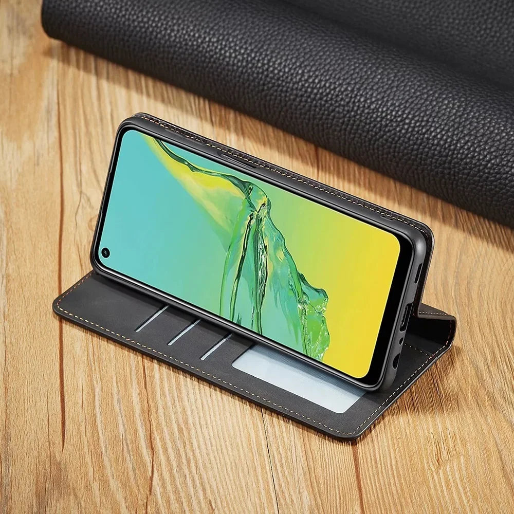 Magnetische Leren Telefoonhoes voor Samsung Galaxy – Compacte Portemonnee met Kaartvakjes | Sulvida