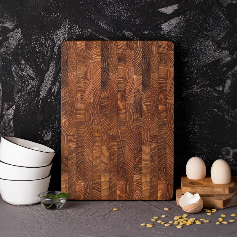 Snijplank Massief Teakhout Groot Formaat Duurzaam Serveerplank Rechthoekig Natuurlijk Design Keuken Hout | Sulvida
