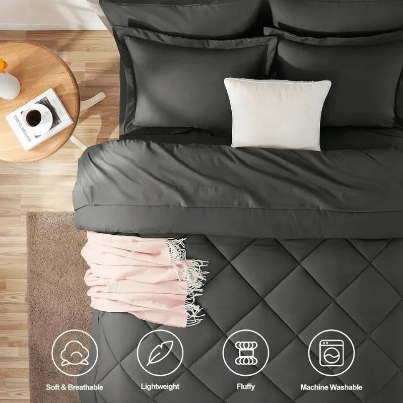 Winterdekbed Polyester Kingsize Effen Zacht Warm Dekbed Sprei Machinewasbaar Slaapkamer Deken Bedtextiel | Sulvida