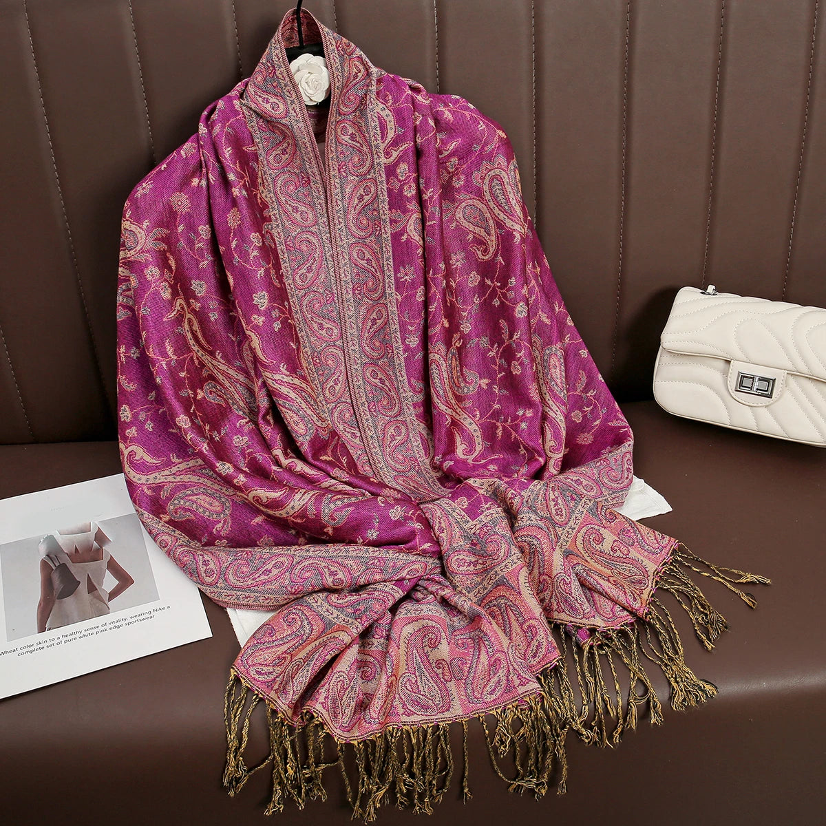 Kasjmier-gevoel Dames Sjaal 70×190 cm Polyester Warme Herfst Winter Omslagdoek Fashion Stola Accessoire | Sulvida