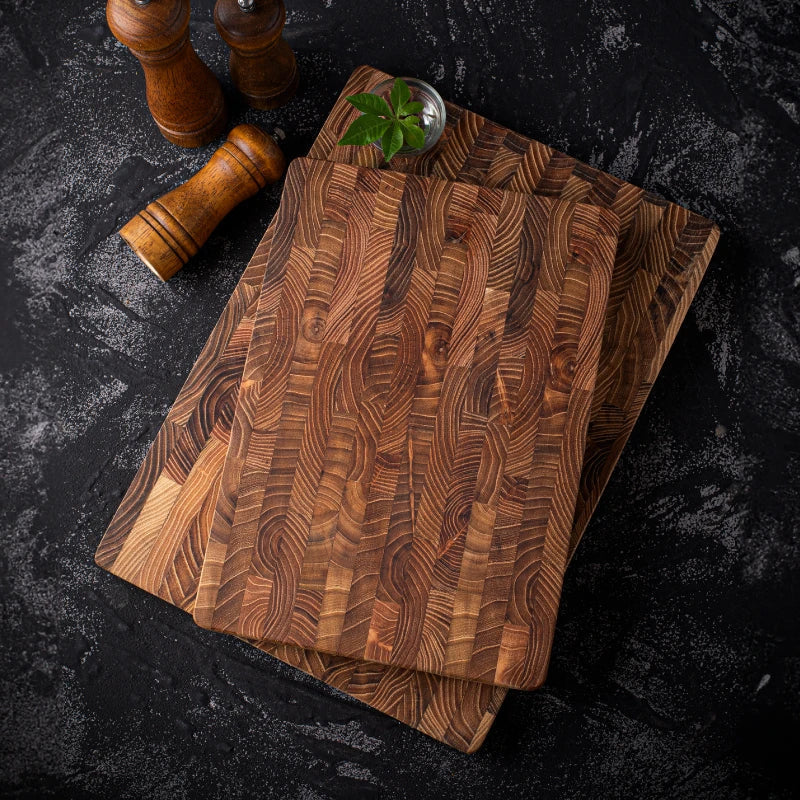 Snijplank Massief Teakhout Groot Formaat Duurzaam Serveerplank Rechthoekig Natuurlijk Design Keuken Hout | Sulvida