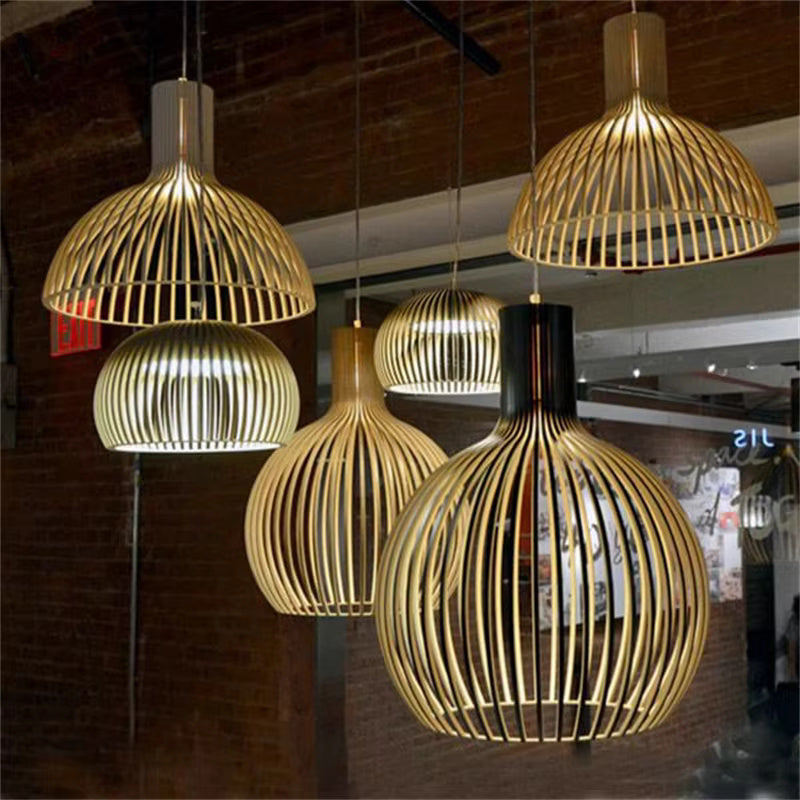 Houten Hanglamp met Opengewerkte Sfeer | Organisch Design voor Warme Sfeerverlichting Woon- & Eetkamer | Sulvida