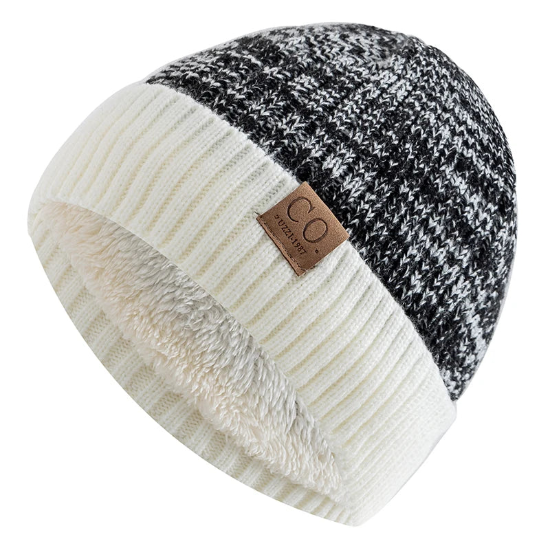 Gebreide wintermuts met zachte voering unisex grijs zwart beige navy wit voor warme oren hoofddeksels | Sulvida